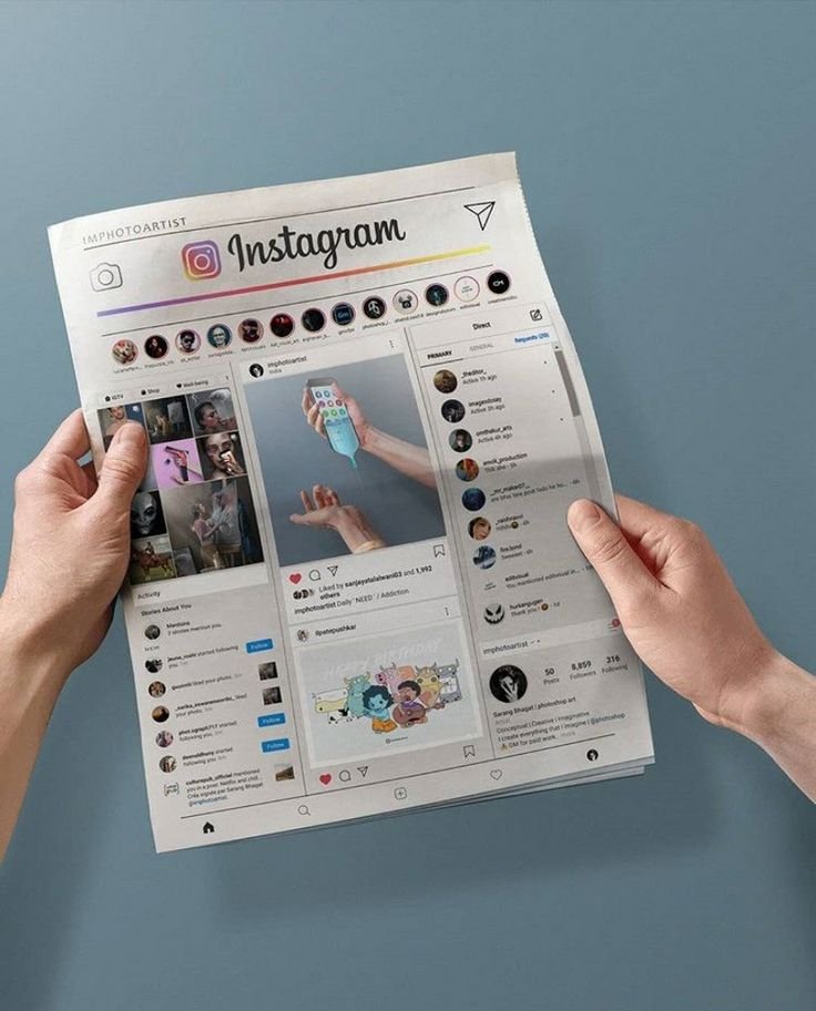 Un journal montrant des extraits de publications instagram